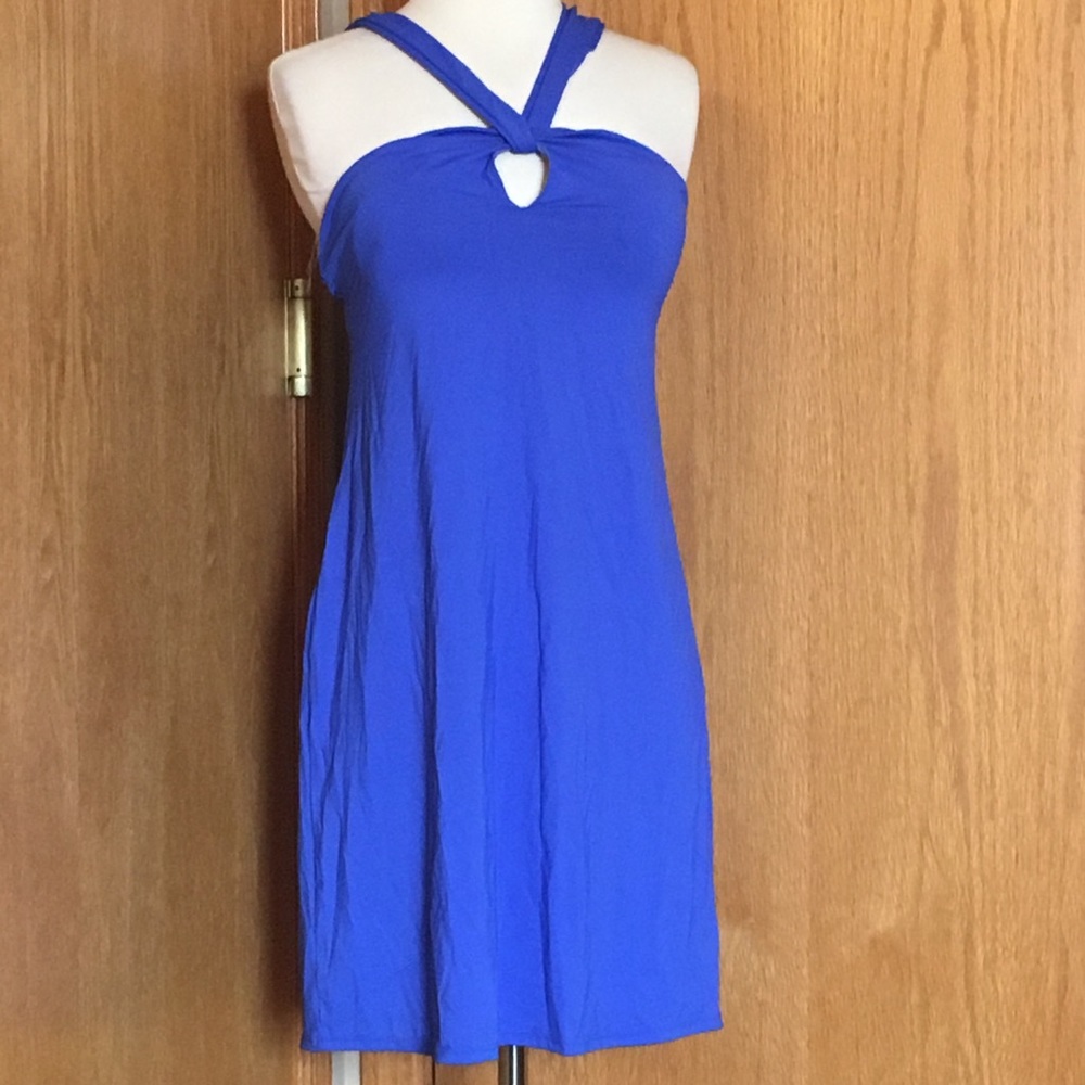 Athleta Royal Blue Cross-Back Tie Mini Dress - Picture 3 of 7